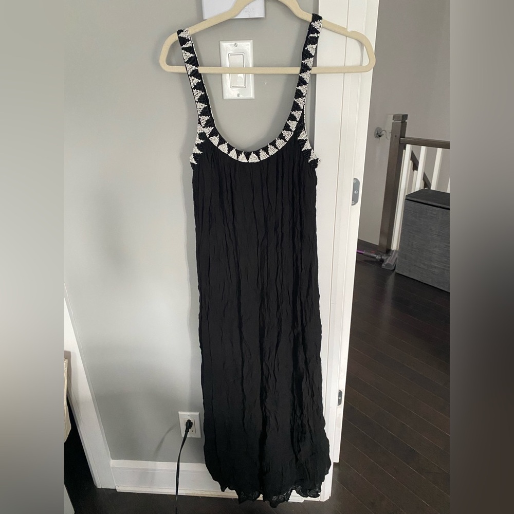 Zara Black and White Embellished Maxi Sundress